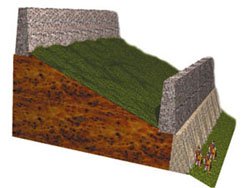 Cross-section of Jericho's walls